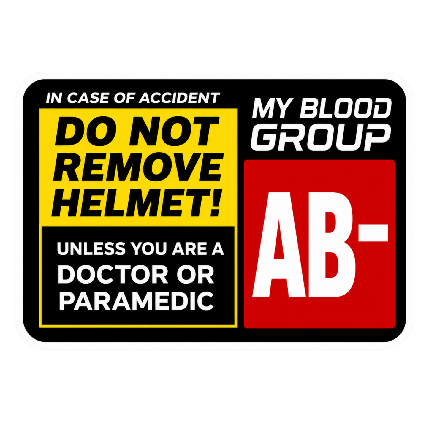 Emergency Helmet Safety Sticker | Waterproof Vinyl Decal
