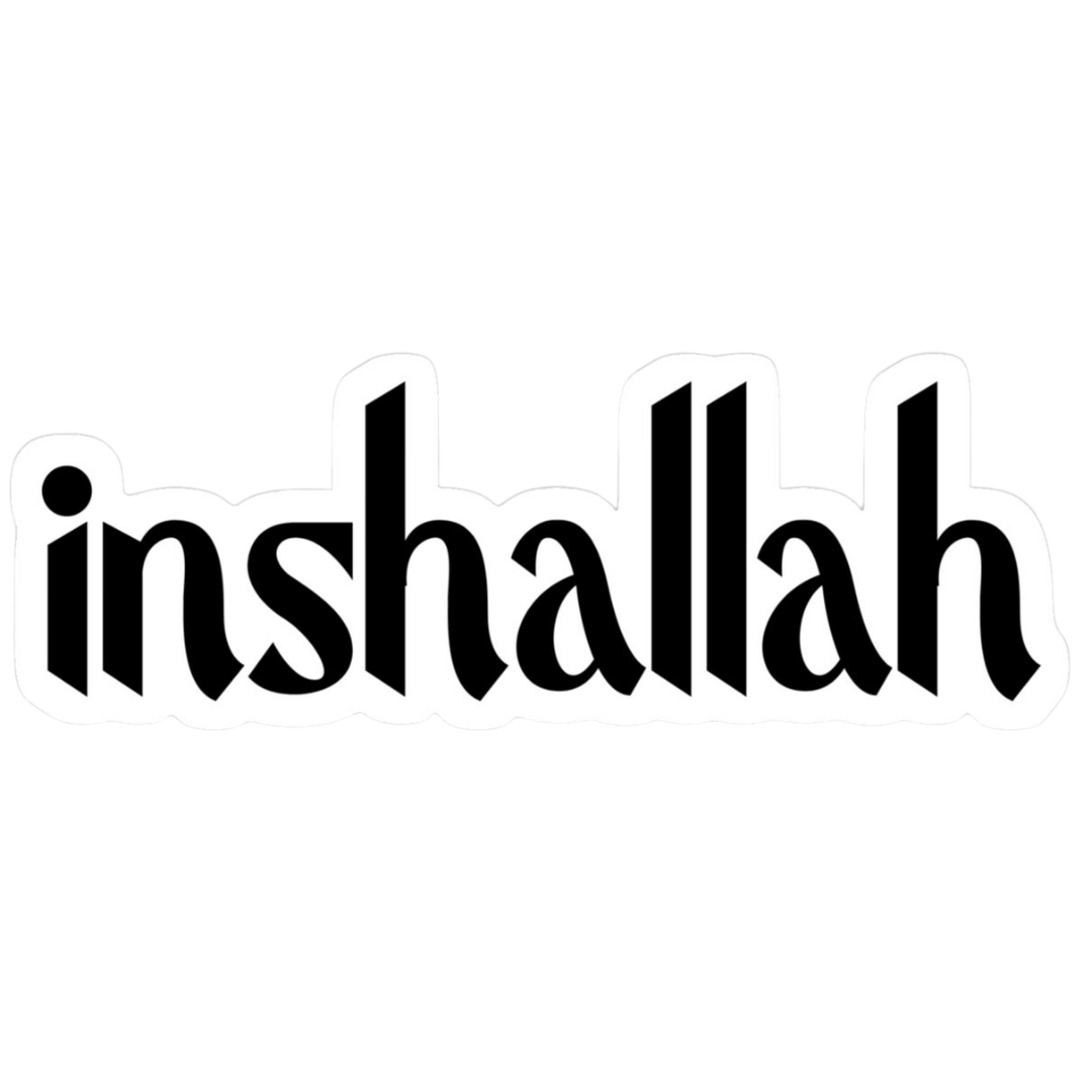 InshaAllah Black Text ISLAMIC Vinyl Sticker | Moto Sticker BD