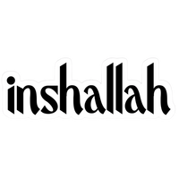 InshaAllah Black Text ISLAMIC Vinyl Sticker | Moto Sticker BD