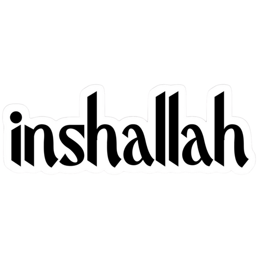 InshaAllah Black Text ISLAMIC Vinyl Sticker | Moto Sticker BD
