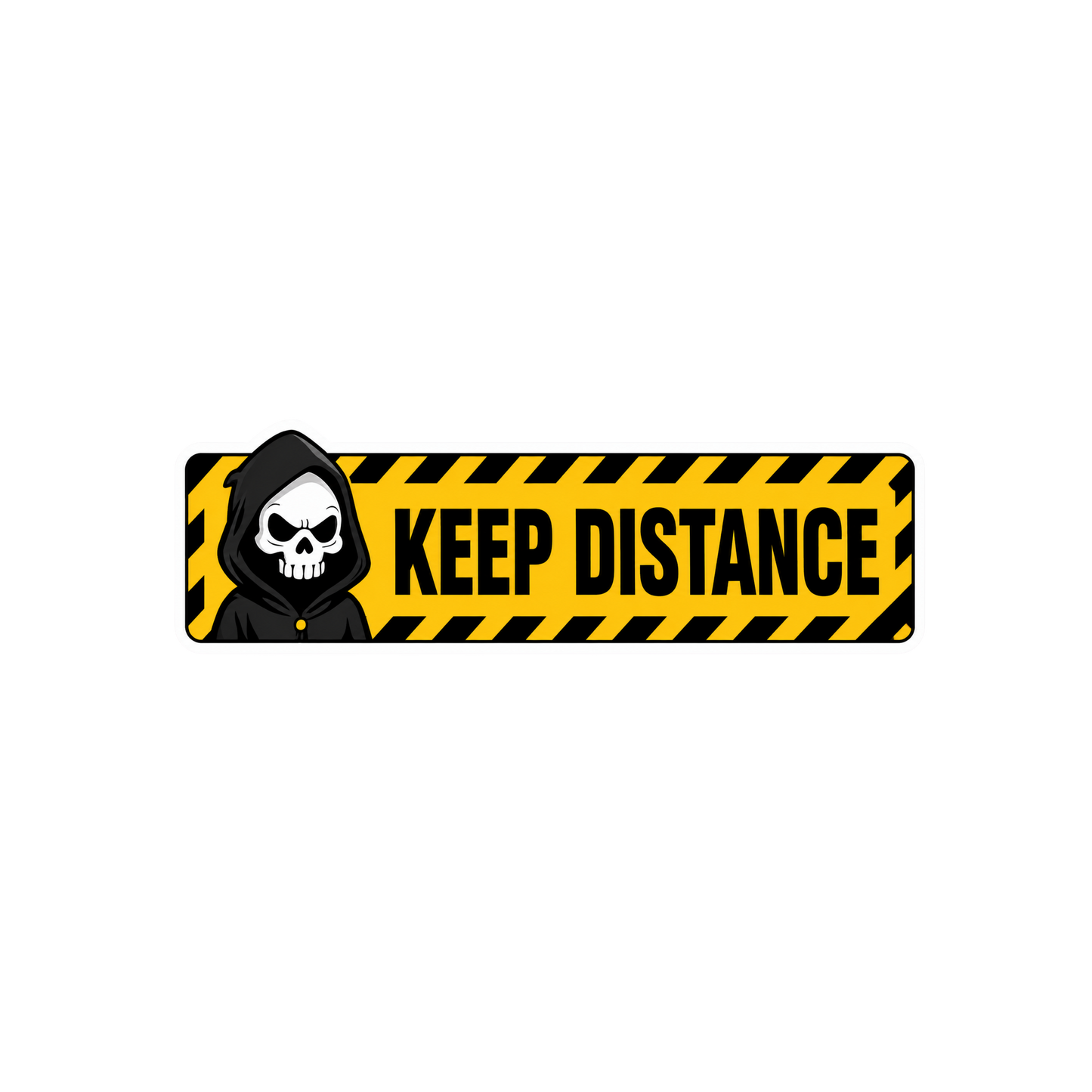 Keep Distance Grim Reaper Warning Car Bumper Vinyl Sticker | Moto Sticker BD