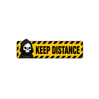 Keep Distance Grim Reaper Warning Car Bumper Vinyl Sticker | Moto Sticker BD