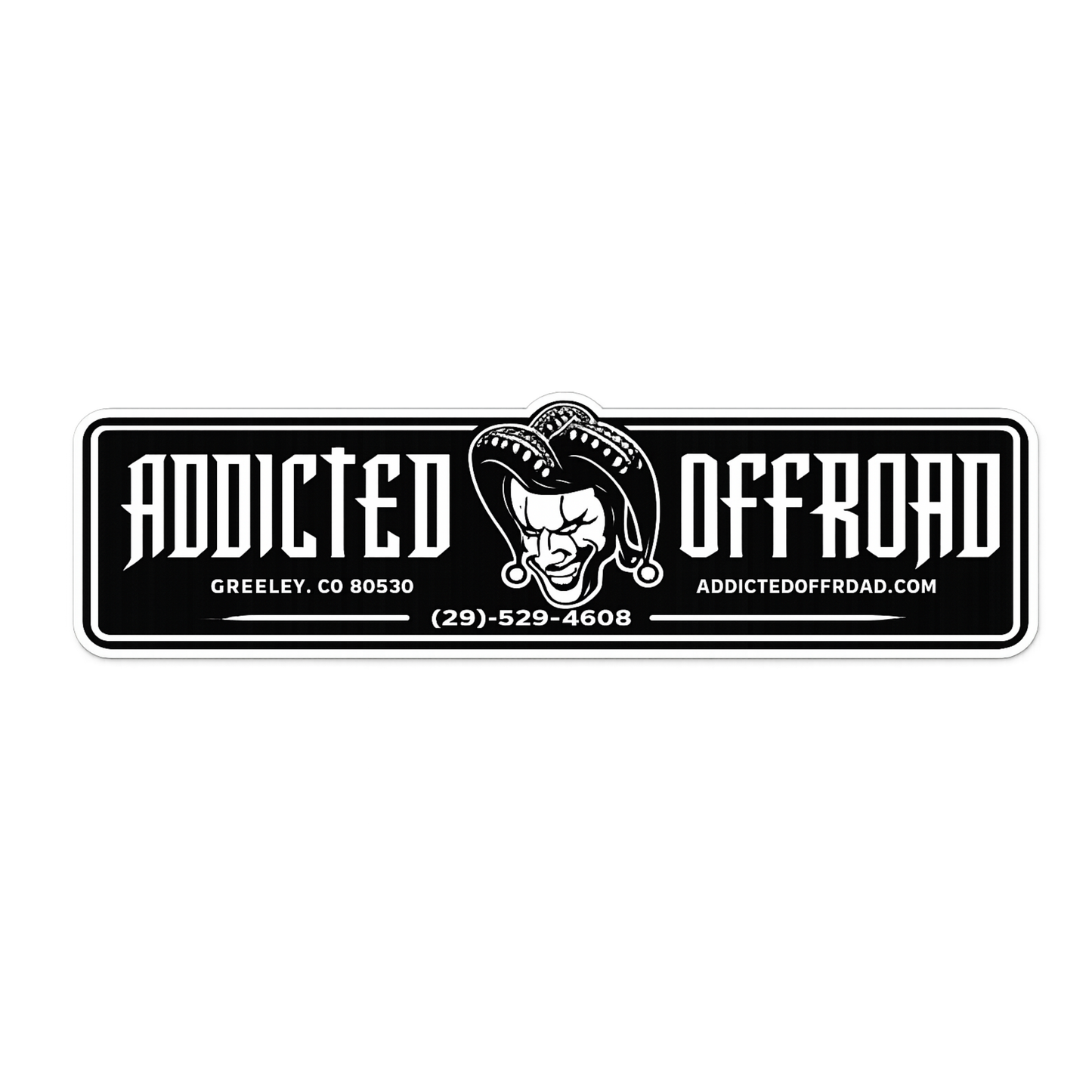 Addicted Offroad Jester Graphic Car Bumper Vinyl Sticker | Moto Sticker BD