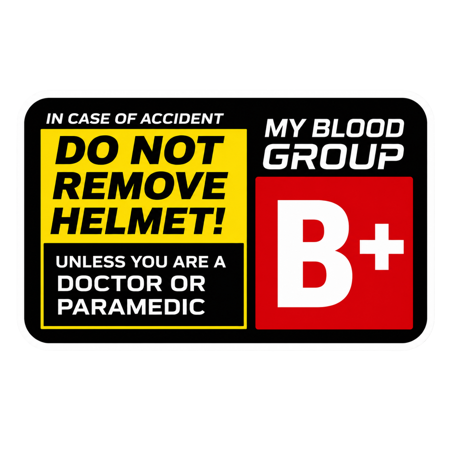 Emergency Helmet Safety Sticker | Waterproof Vinyl Decal