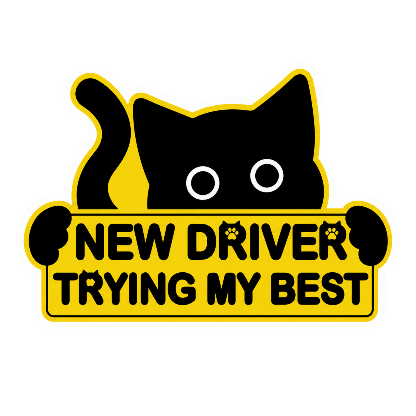 New Driver Trying My Best – Funny Car Bumper Vinyl Sticker | Moto Sticker BD