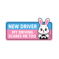 New Driver My Driving Scares Me Too – Funny Car Bumper Vinyl Sticker | Moto Sticker BD