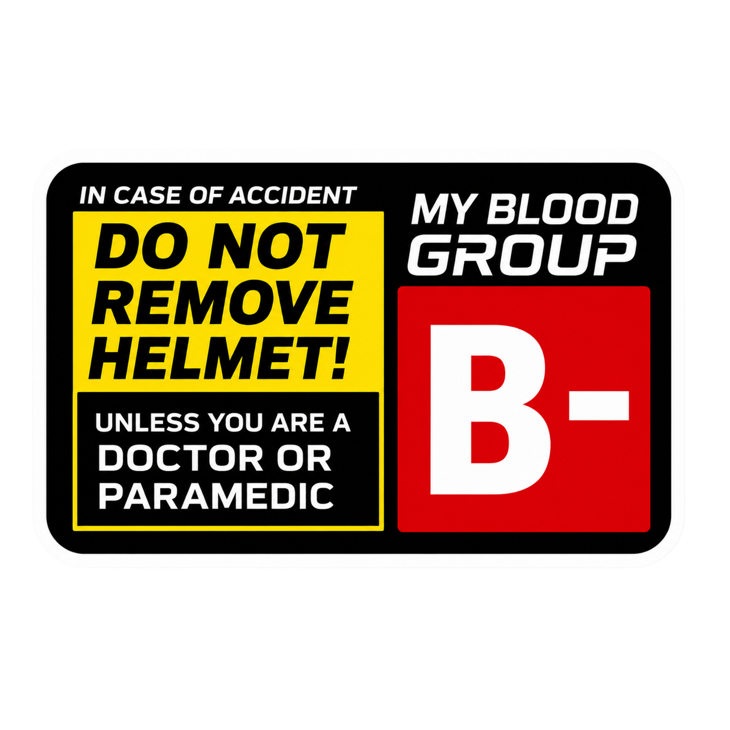 Emergency Helmet Safety Sticker | Waterproof Vinyl Decal