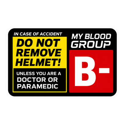 Emergency Helmet Safety Sticker | Waterproof Vinyl Decal