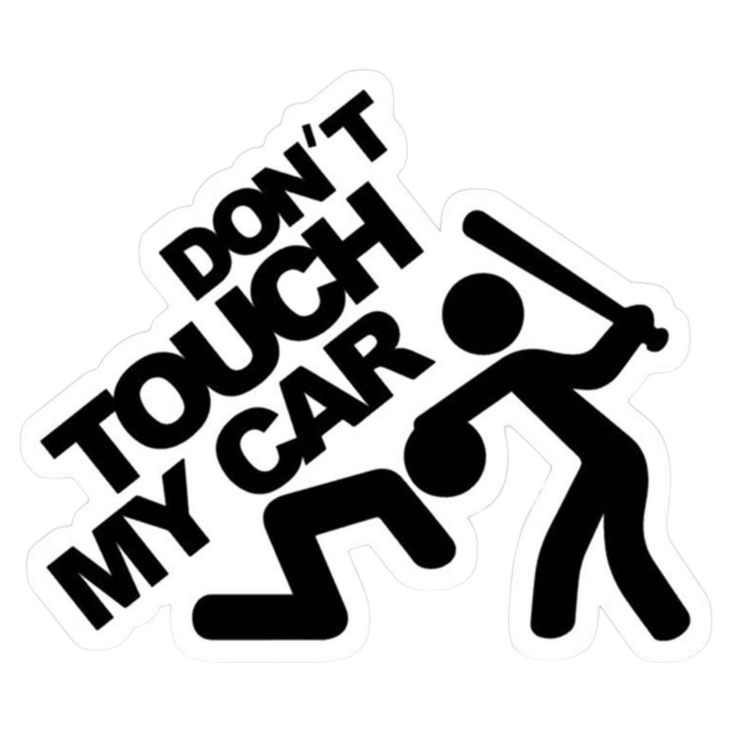 Don't Touch My Car Stick Figure Fight Vinyl Sticker | Moto Sticker BD