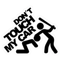 Don't Touch My Car Stick Figure Fight Vinyl Sticker | Moto Sticker BD