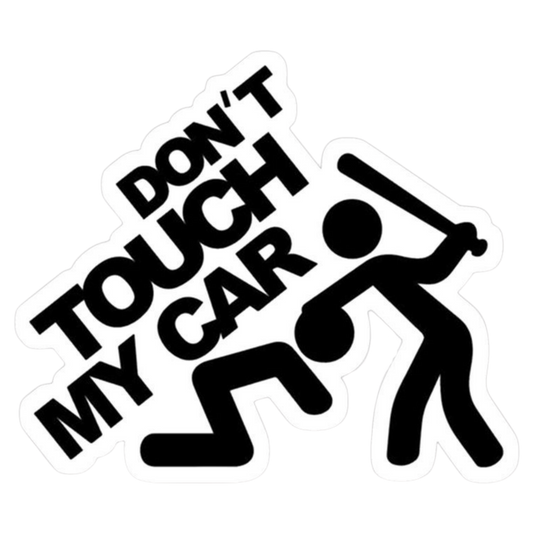 Don't Touch My Car Stick Figure Fight Vinyl Sticker | Moto Sticker BD