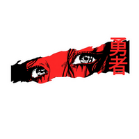 Japanese Anime Girl Eyes Kanji Graphic Car Bumper Vinyl Sticker | Moto Sticker BD