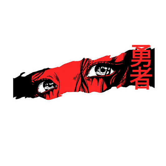 Japanese Anime Girl Eyes Kanji Graphic Car Bumper Vinyl Sticker | Moto Sticker BD