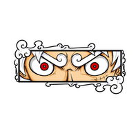 Luffy Gear 5 Anime Eyes Graphic Car Bumper Vinyl Sticker | Moto Sticker BD