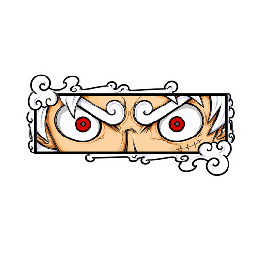 Luffy Gear 5 Anime Eyes Graphic Car Bumper Vinyl Sticker | Moto Sticker BD