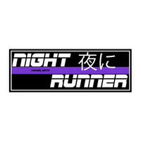 Night Runner Japanese Kanji JDM Banner Car Bumper Vinyl Sticker | Moto Sticker BD