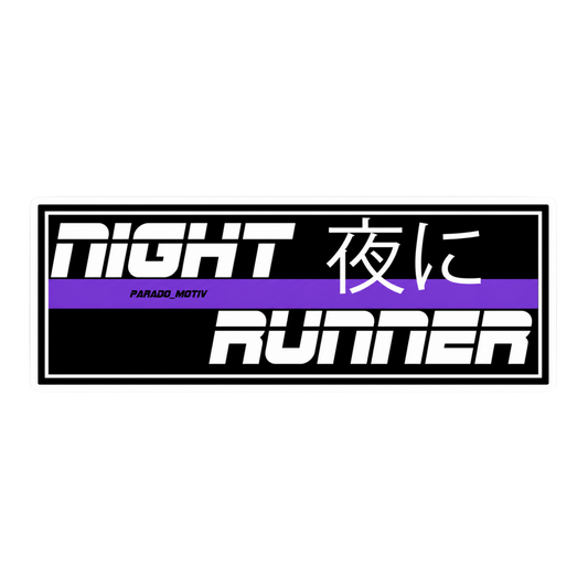 Night Runner Japanese Kanji JDM Banner Car Bumper Vinyl Sticker | Moto Sticker BD