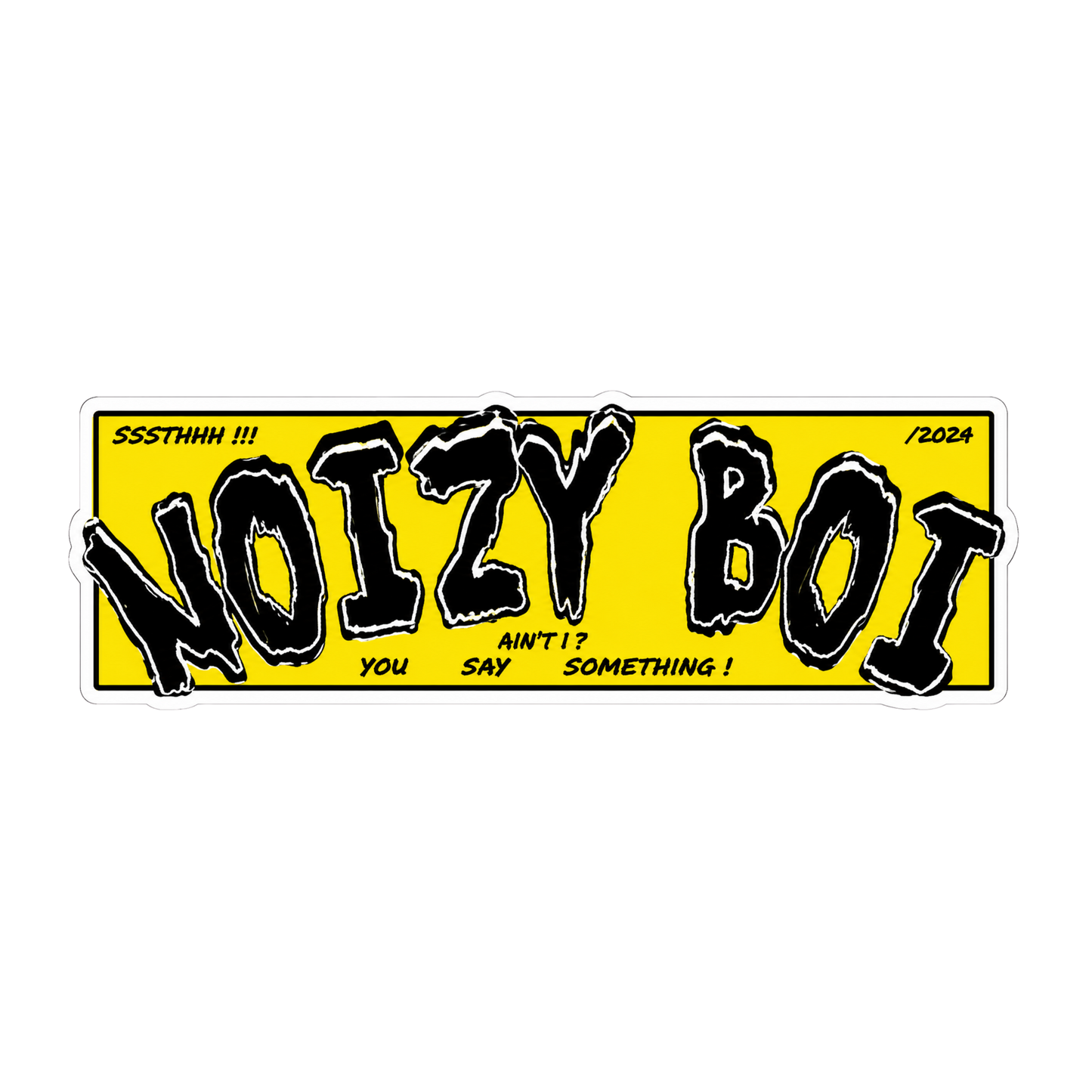 Noizy Boi Yellow Graffiti Text Banner Decal Car Bumper Vinyl Sticker | Moto Sticker BD