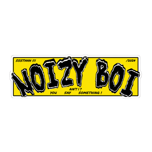 Noizy Boi Yellow Graffiti Text Banner Decal Car Bumper Vinyl Sticker | Moto Sticker BD