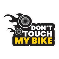 Don't Touch My Bike Wheels and Flames Vinyl Sticker | Moto Sticker BD