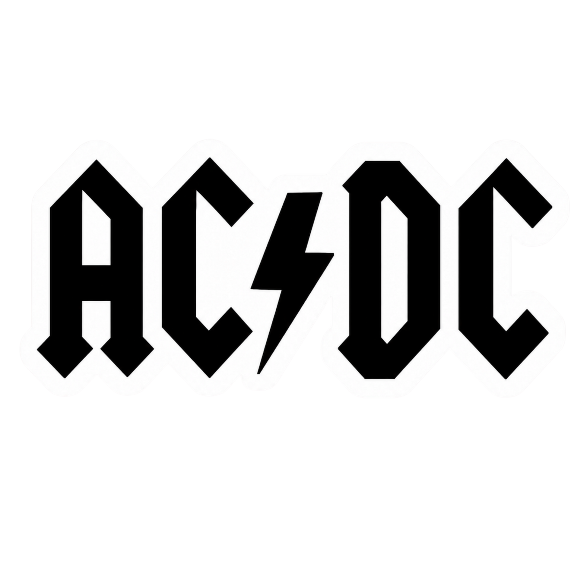 AC DC Black Band Logo Vinyl Sticker | Moto Sticker BD