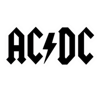 AC DC Black Band Logo Vinyl Sticker | Moto Sticker BD