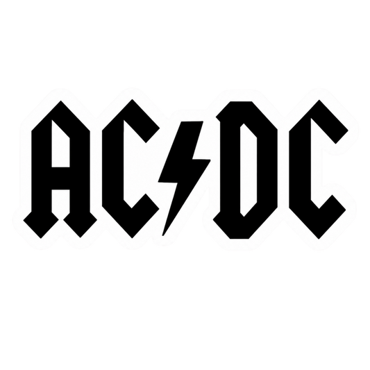 AC DC Black Band Logo Vinyl Sticker | Moto Sticker BD