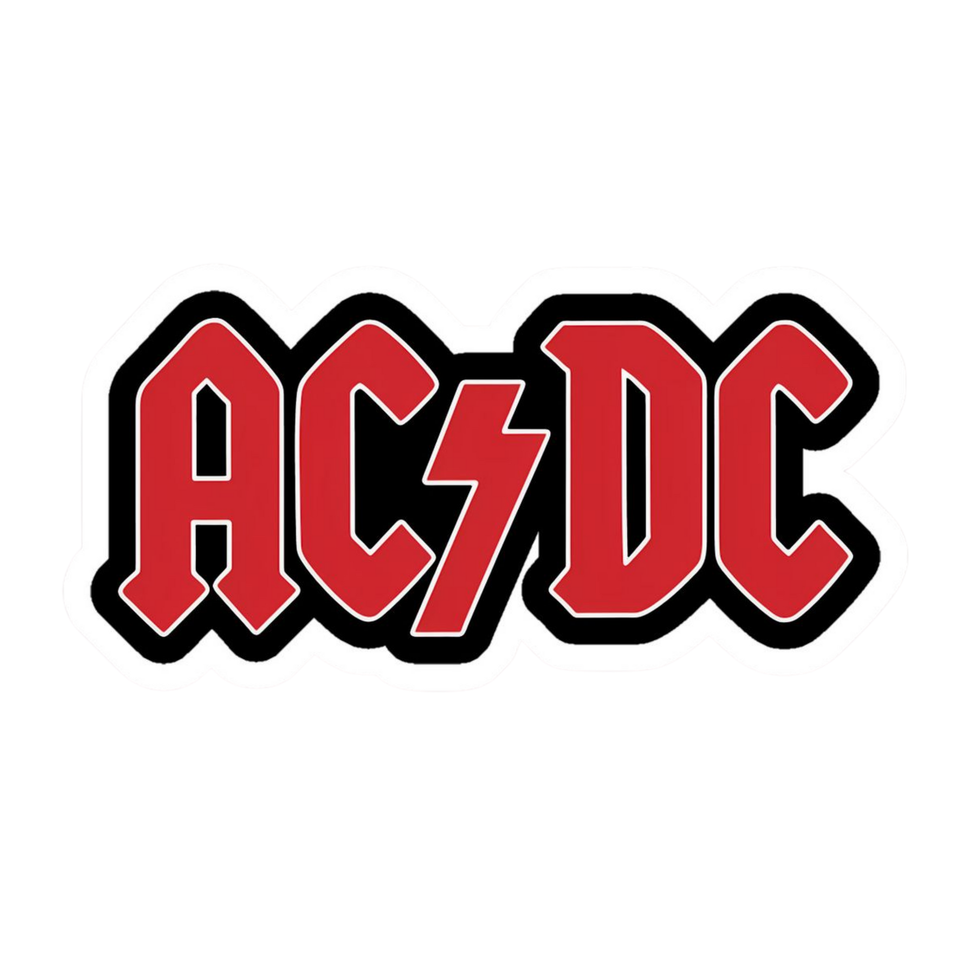 AC DC Red Band Logo Vinyl Sticker | Moto Sticker BD