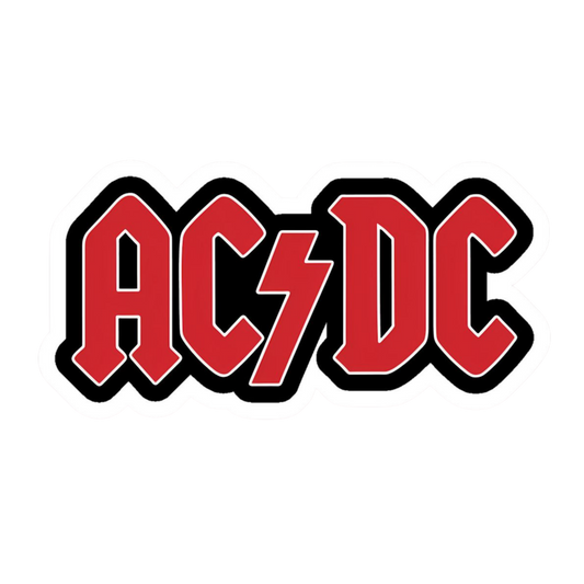 AC DC Red Band Logo Vinyl Sticker | Moto Sticker BD