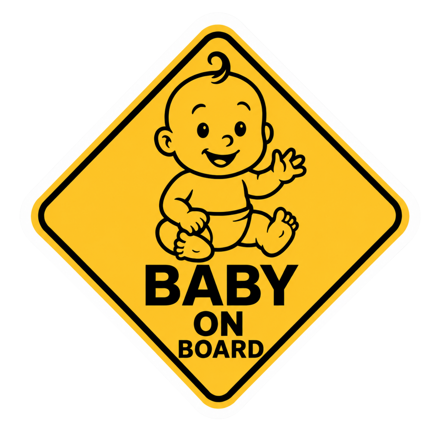 Baby On Board Diamond Warning Vinyl Sticker | Moto Sticker BD