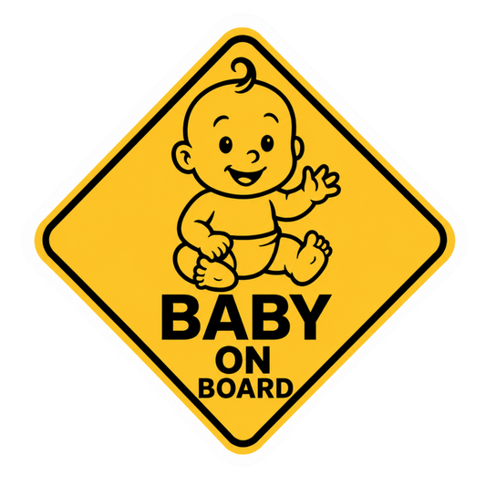 Baby On Board Diamond Warning Vinyl Sticker | Moto Sticker BD