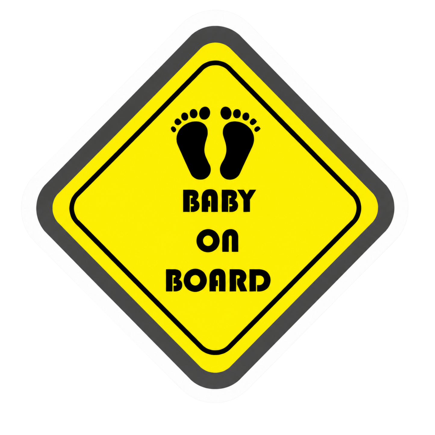Baby On Board Footprints Warning Vinyl Sticker | Moto Sticker BD