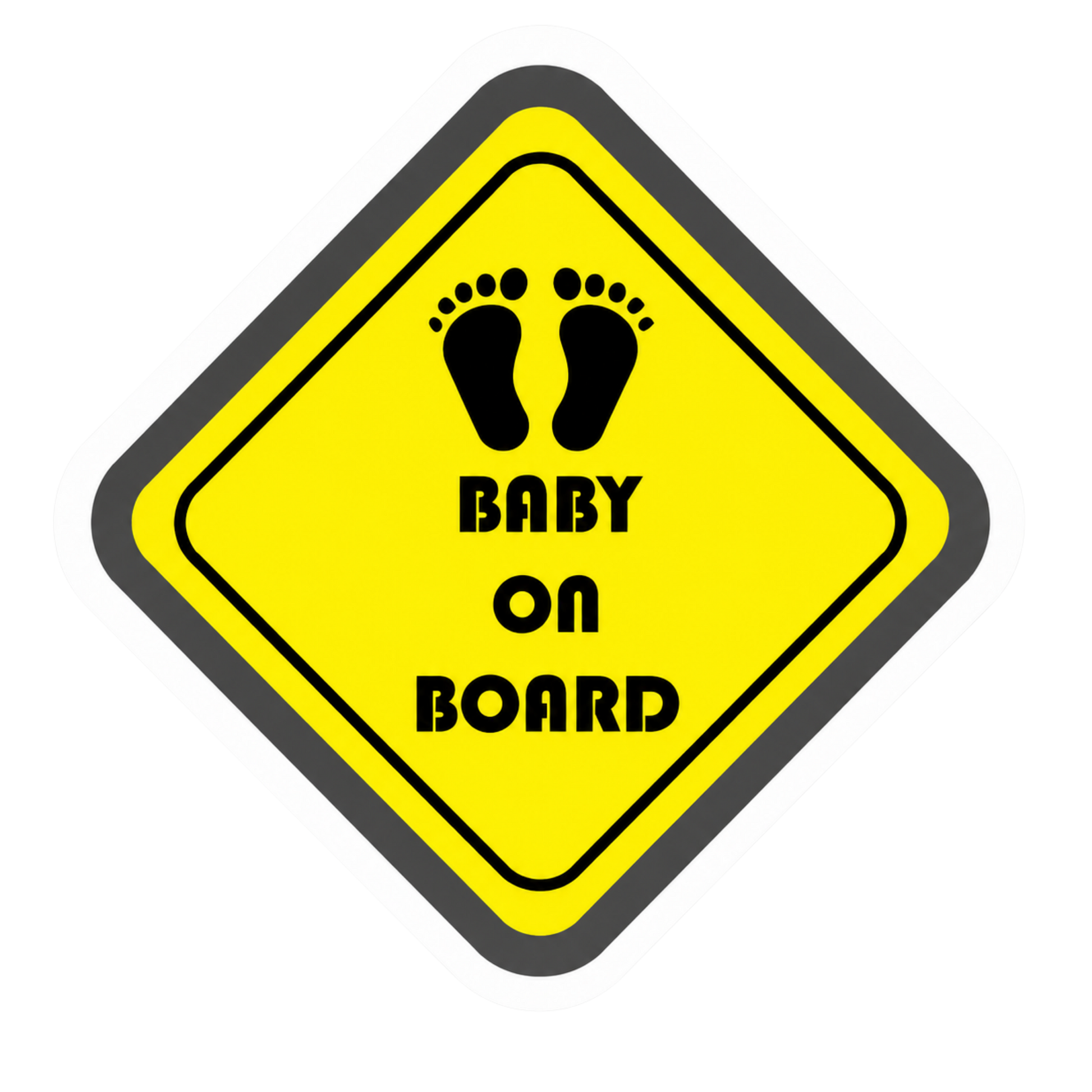 Baby On Board Footprints Warning Vinyl Sticker | Moto Sticker BD