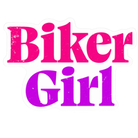 Biker Girl Distressed Text Lady Biker Vinyl Sticker | Moto Sticker BD
