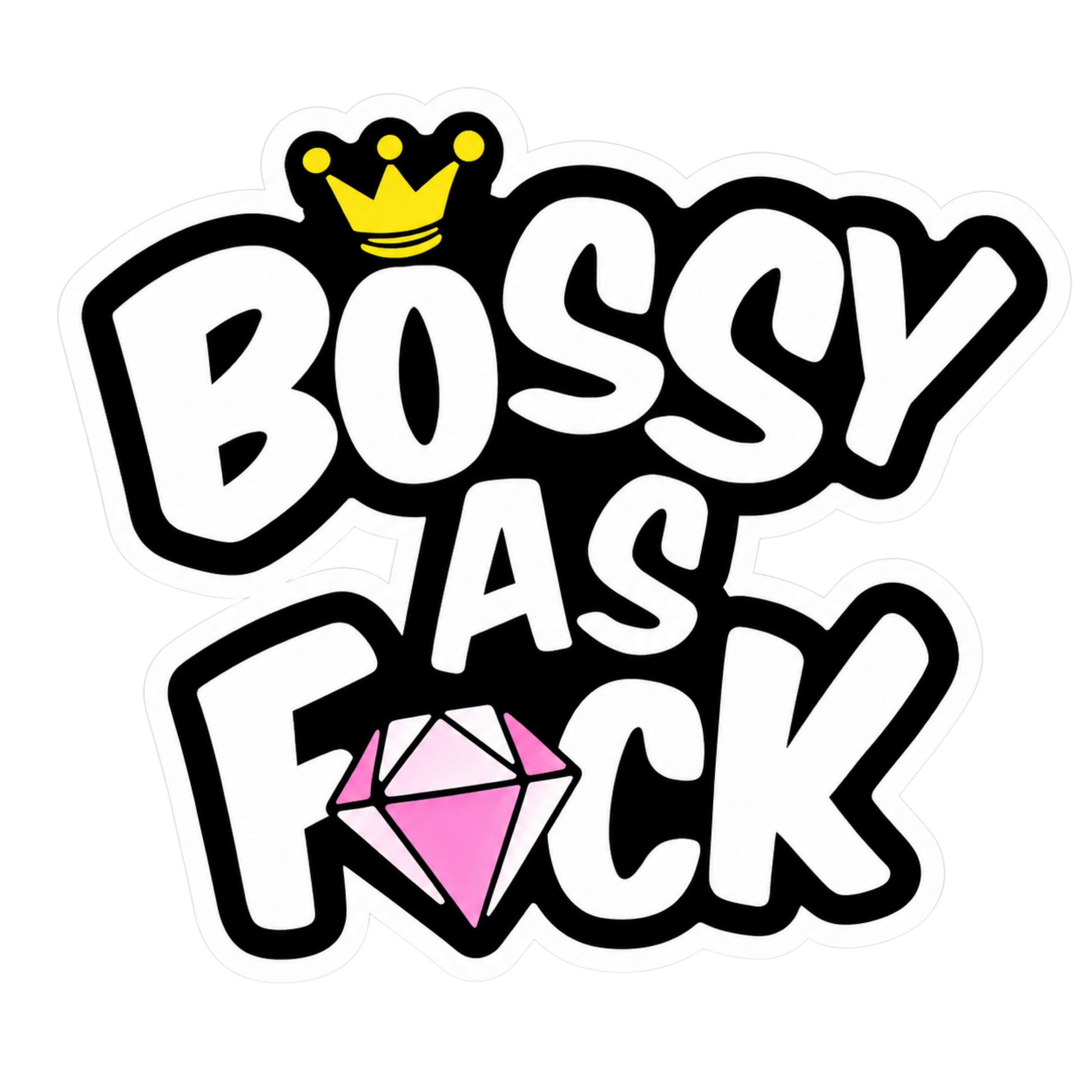 Bossy As Fck Crown Lady Biker Vinyl Sticker | Moto Sticker BD
