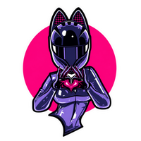 Cat Ear Helmet Heart Sign Lady Biker Vinyl Sticker | Moto Sticker BD