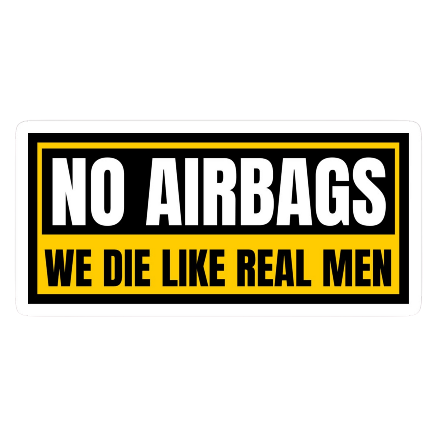 Classic Yellow No Airbags Warning Car Bumper Vinyl Sticker | Moto Sticker BD