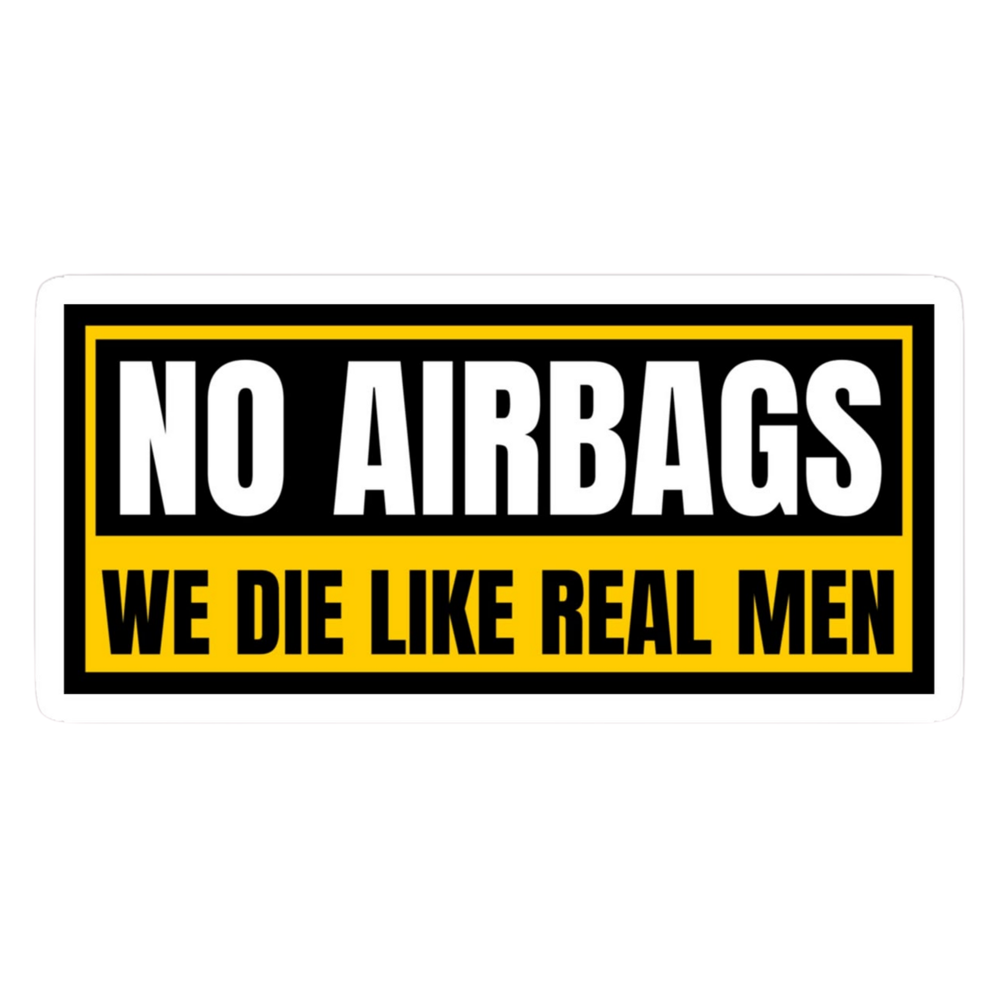 Classic Yellow No Airbags Warning Car Bumper Vinyl Sticker | Moto Sticker BD