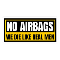 Classic Yellow No Airbags Warning Car Bumper Vinyl Sticker | Moto Sticker BD