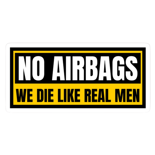 Classic Yellow No Airbags Warning Car Bumper Vinyl Sticker | Moto Sticker BD