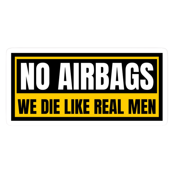 Classic Yellow No Airbags Warning Car Bumper Vinyl Sticker | Moto Sticker BD