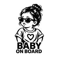 Cool Baby Girl On Board Vinyl Sticker | Moto Sticker BD
