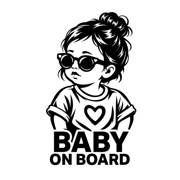 Cool Baby Girl On Board Vinyl Sticker | Moto Sticker BD
