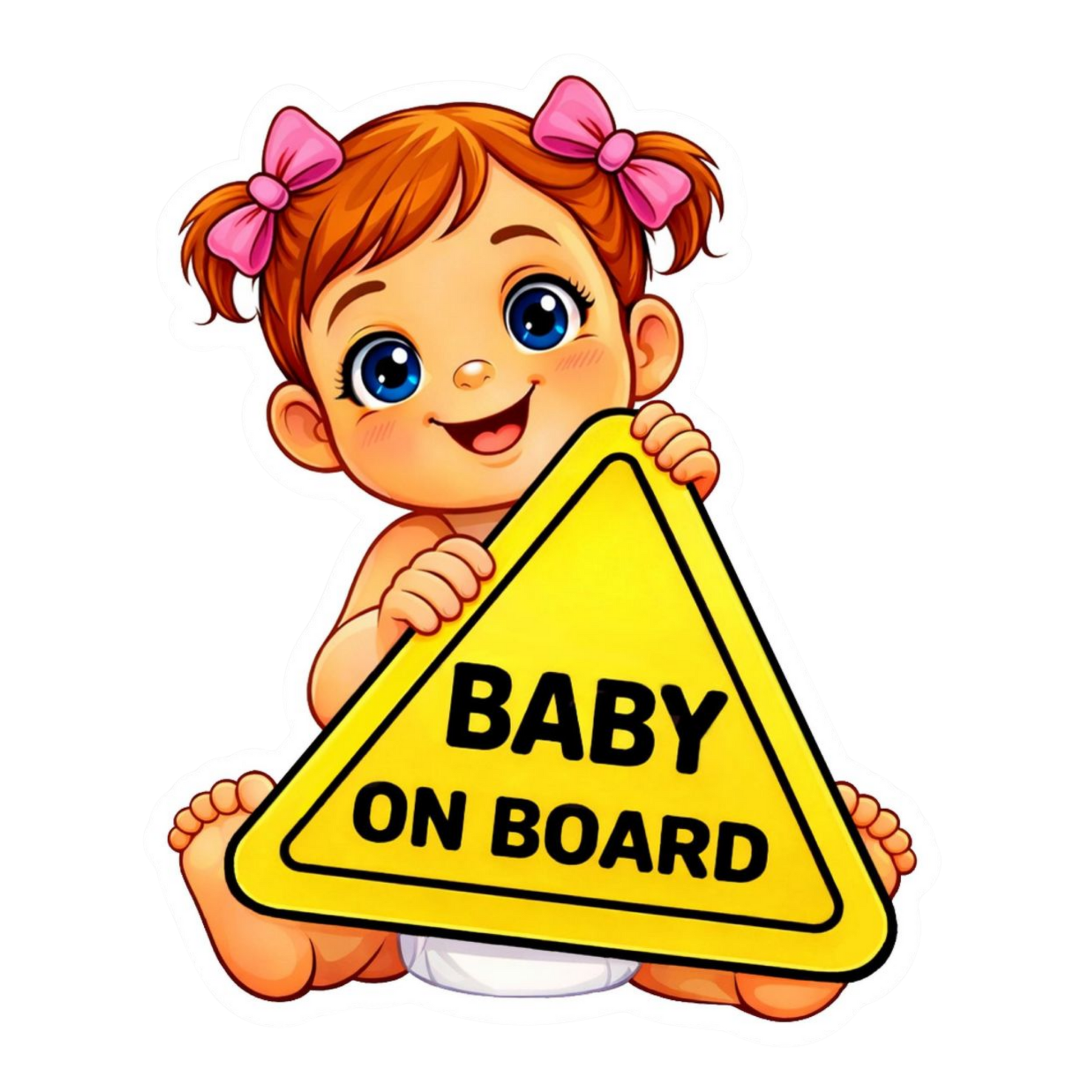 Cute Baby Girl On Board Warning Vinyl Sticker | Moto Sticker BD