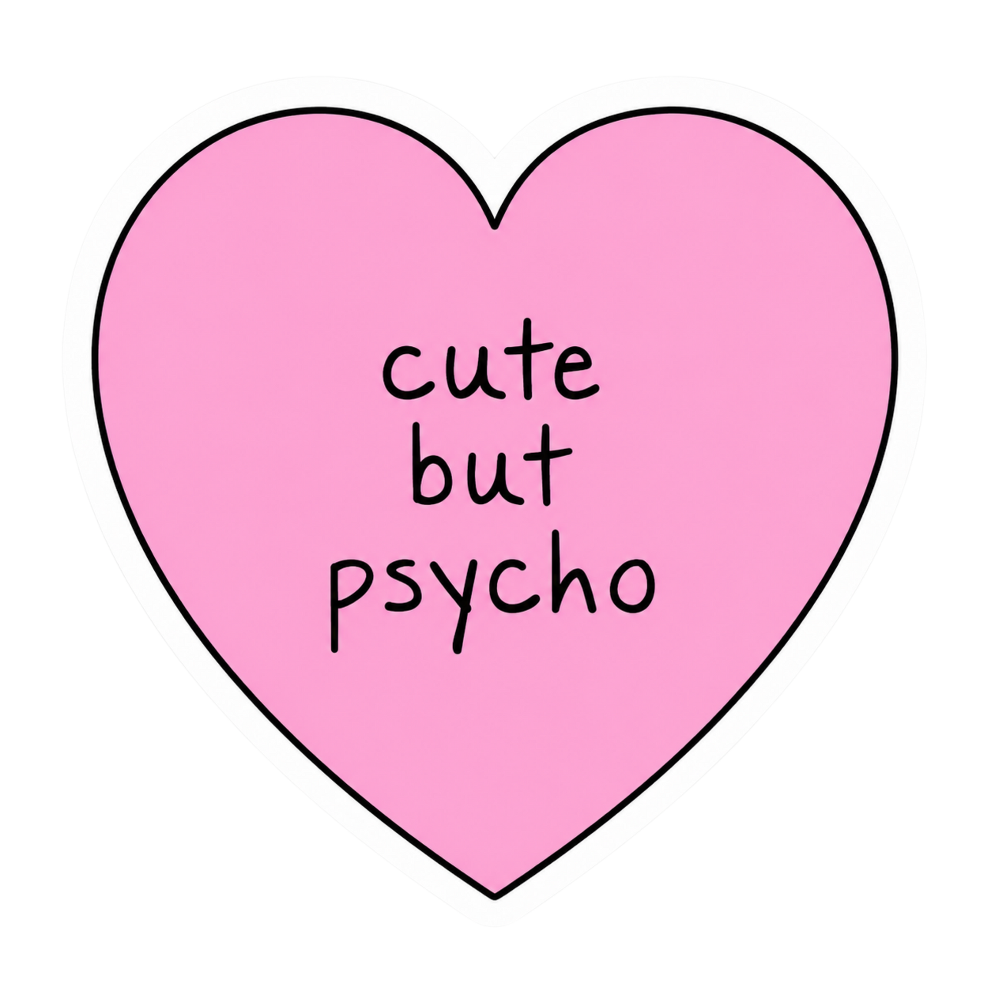 Cute But Psycho Lady Biker Vinyl Sticker | Moto Sticker BD