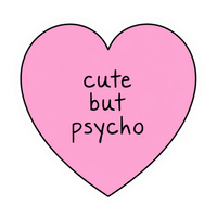 Cute But Psycho Lady Biker Vinyl Sticker | Moto Sticker BD