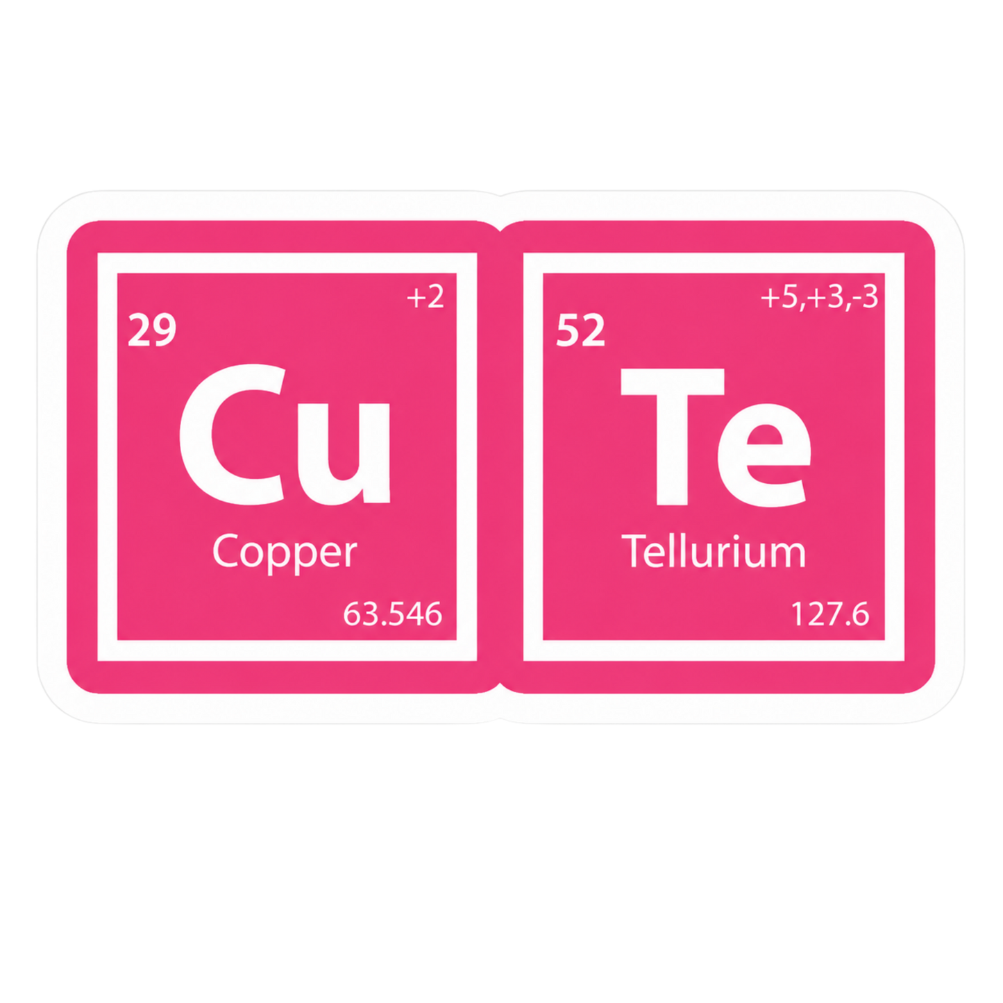 Cutie Periodic Table Lady Biker Vinyl Sticker | Moto Sticker BD