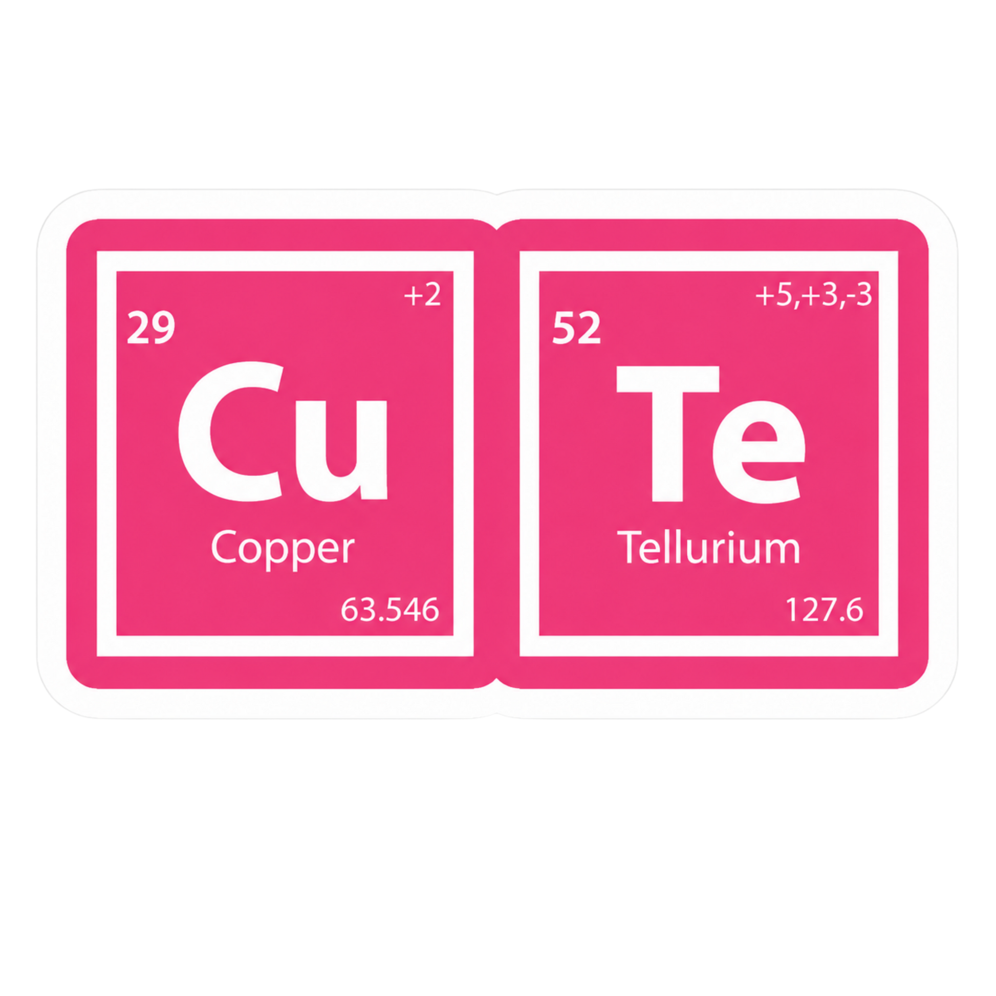 Cutie Periodic Table Lady Biker Vinyl Sticker | Moto Sticker BD