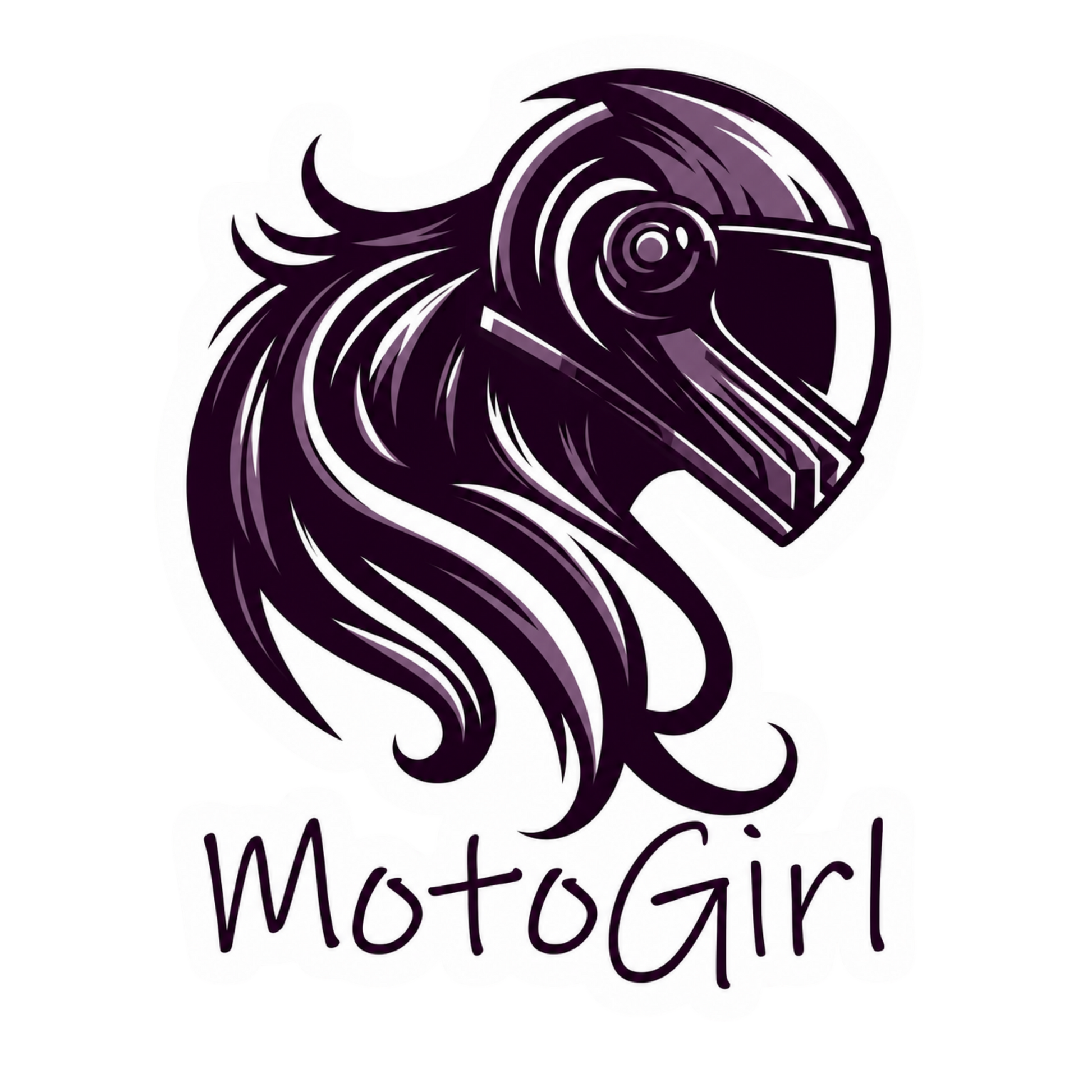 Dark MotoGirl Design Lady Biker Vinyl Sticker | Moto Sticker BD