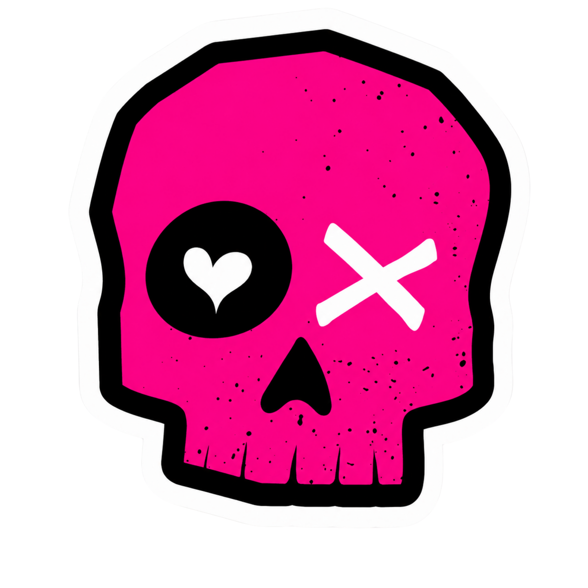 Deadly Cute Pink Skull Lady Biker Vinyl Sticker | Moto Sticker BD
